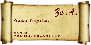 Zsebe Angelus névjegykártya